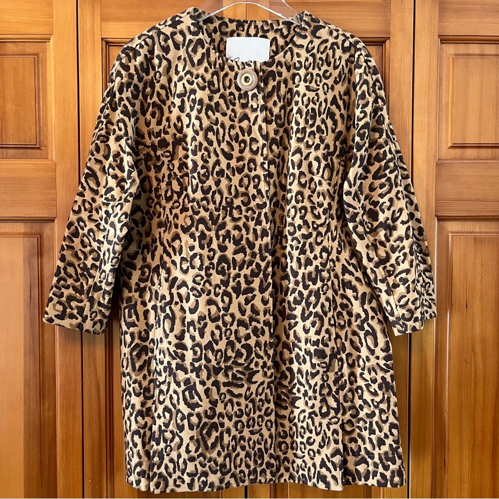 Carol Anderson Brown and Black Estate Jacket with Leopard Print Design NWT